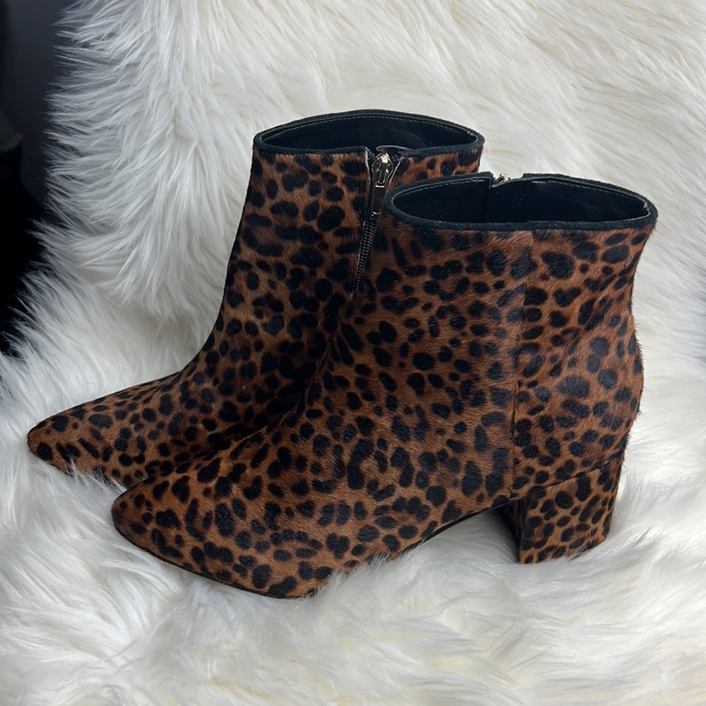 Marc Fisher Leather Calf Hair Leopard Boots